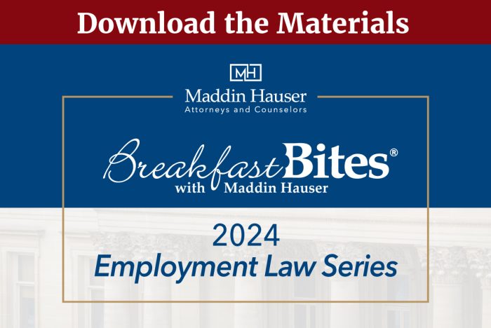 2024 Breakfast Bites®: Employment Law Series Materials