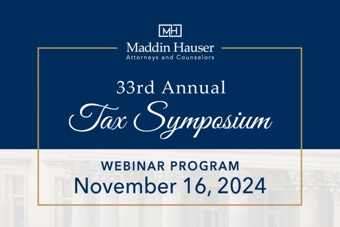 Thirty-Third Annual Tax Symposium Materials and Video Presentations