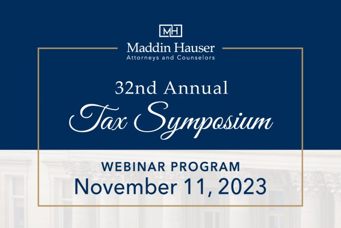Thirty-Second Annual Tax Symposium Materials and Video Presentations